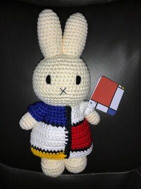 Miffy Plush in  Crochet Piet Mondrian Inspired Dress - NWT - Collectible